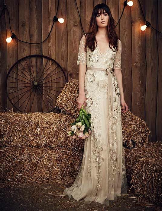 Jenny Packham gold faith wedding dress