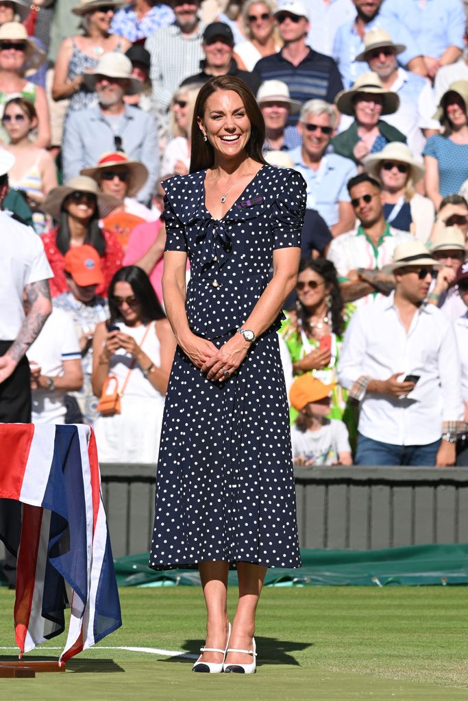Princess Kate attended The 2022 Wimbledon Men's Singles Final and opted for an Alessandra Rich dress 