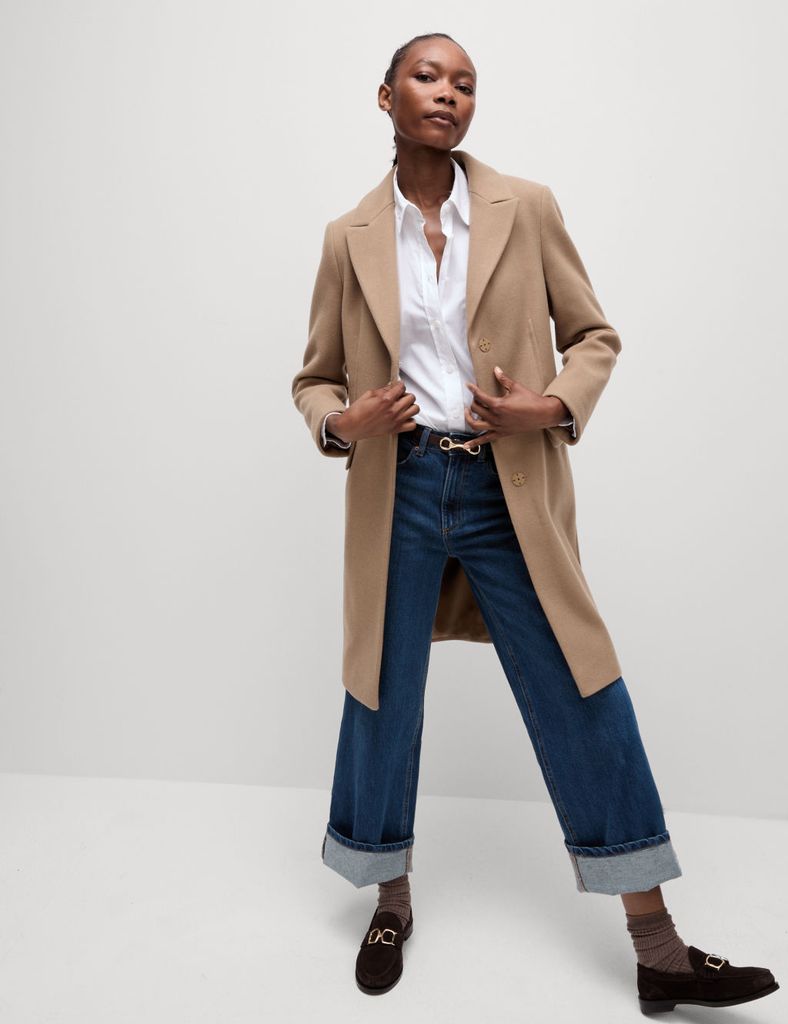 Camel coat blazer best sale