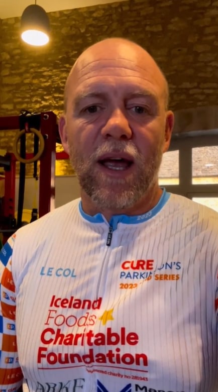 Mike Tindall filmed a video inside their at-home gym
