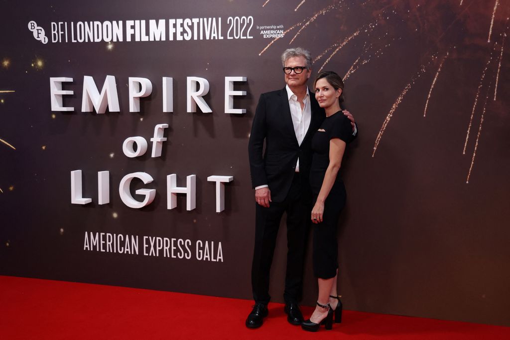Colin Firth in a black suit and his ex-wife Livia in a black dress at the Empire of Light premier in 2022