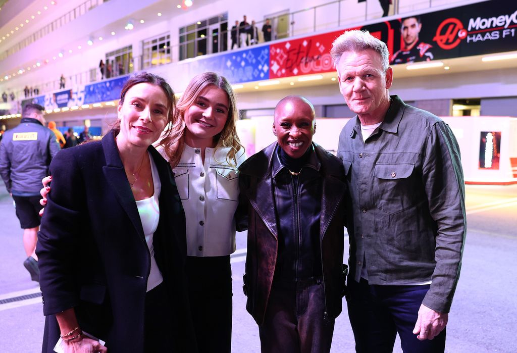 Cynthia Erivo with Gordon, Tana and Tilly Ramsay at the F1 Grand Prix in Las Vegas