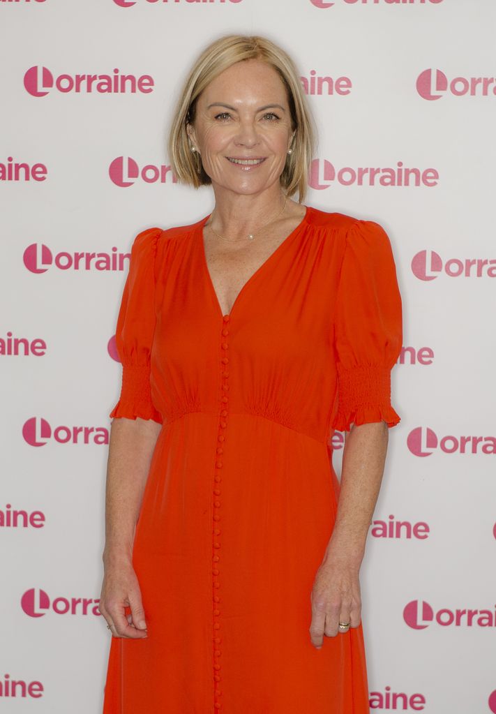 Mariella Frostrup in a red dress on Lorraine