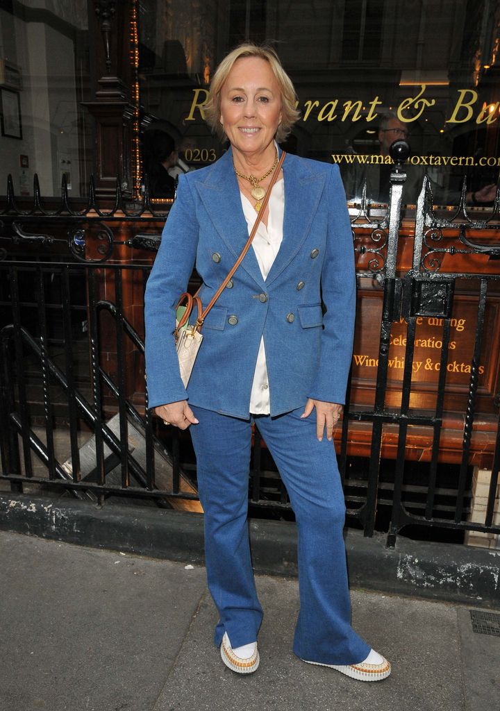 Shirlie Kemp in a blue suit