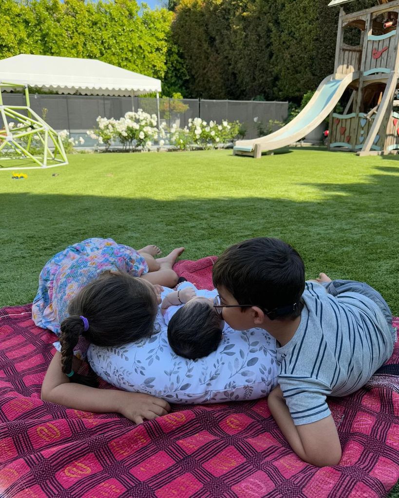 Mindy Kaling's children Kit and Spencer dote over their new sibling, Anne