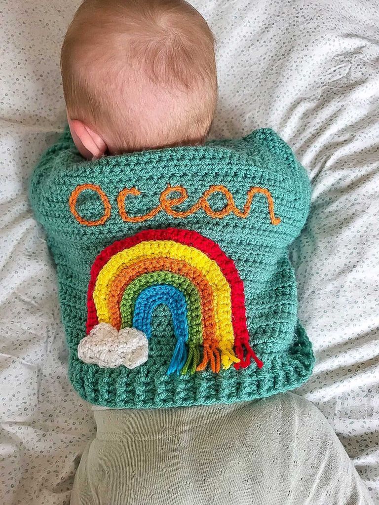 Ocean Personalised Baby Cardigan