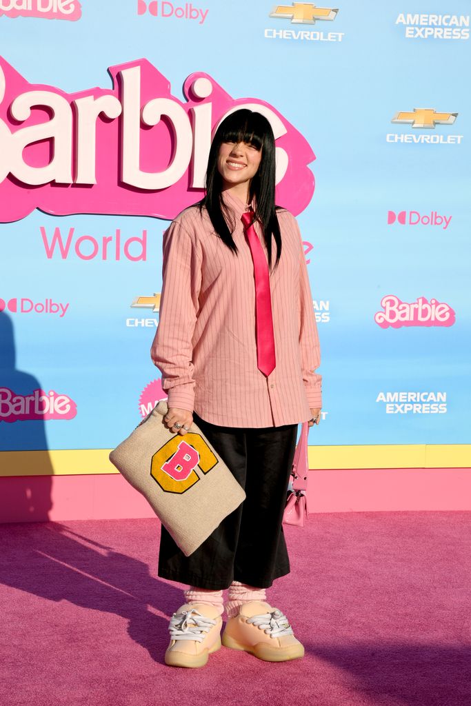 Billie Eilish attends the world premiere of "barbie" at the Shrine Auditorium and Expo Hall on July 9, 2023 in Los Angeles, California.  (Photo by Jon Kopaloff/Getty Images)