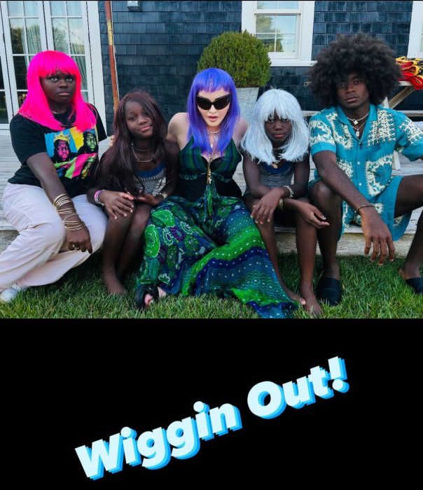 madonna with children at wiggin out party