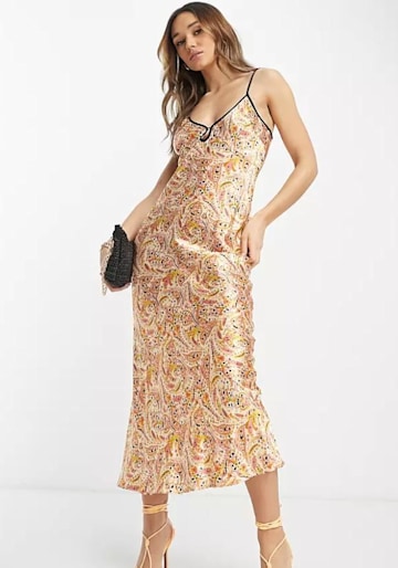 asos satin paisley dress