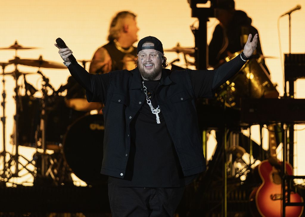 Jelly Roll performs on stage during his 'The Beautifully Broken Tour' at Rogers Arena on March 08, 2025 in Vancouver, British Columbia, Canada