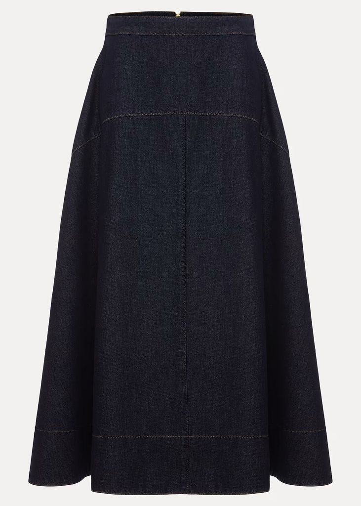 denim midi skirt 