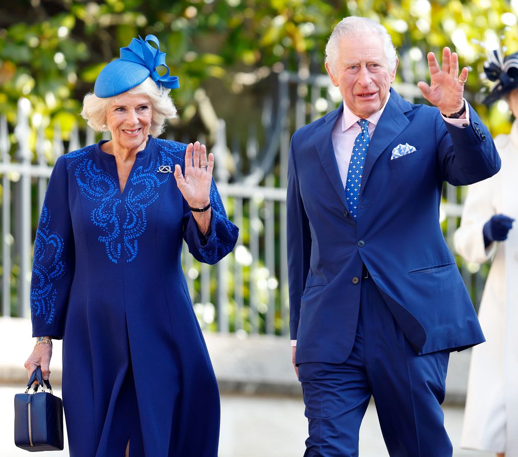 royal couple walking to easter service 