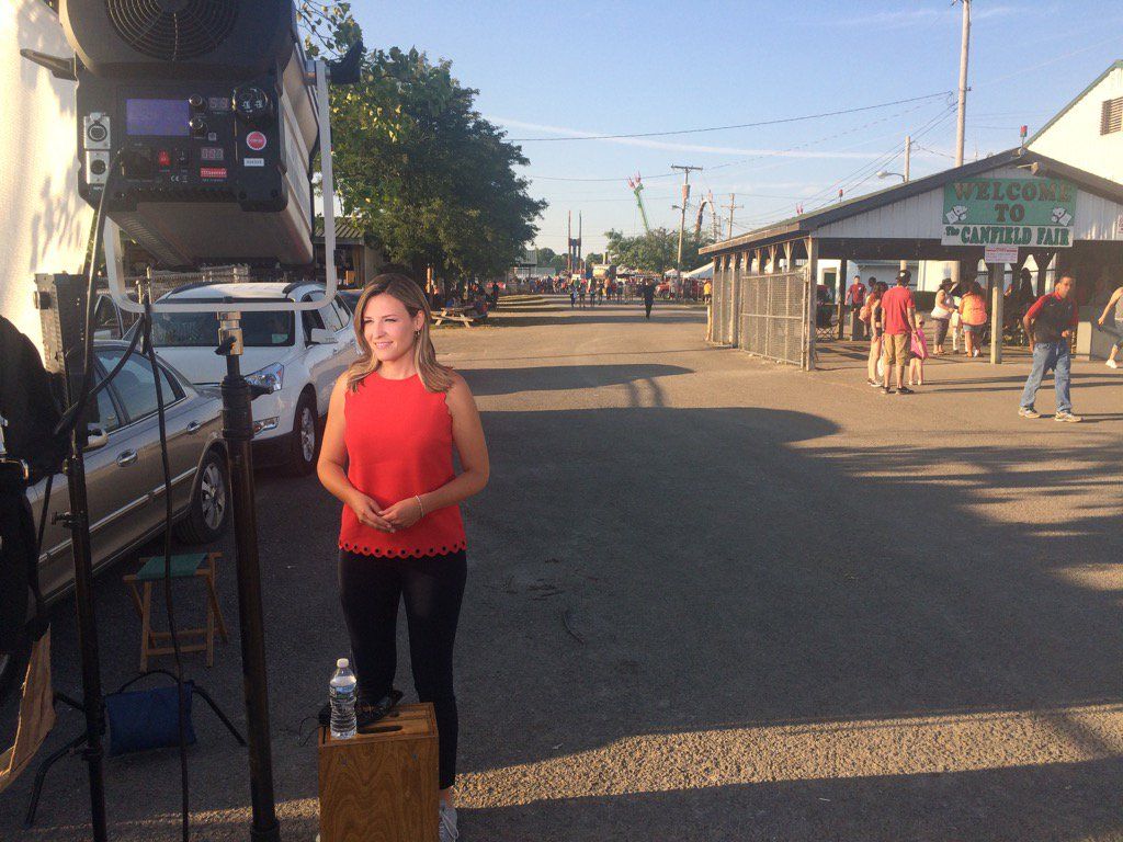 Reporter standing on street