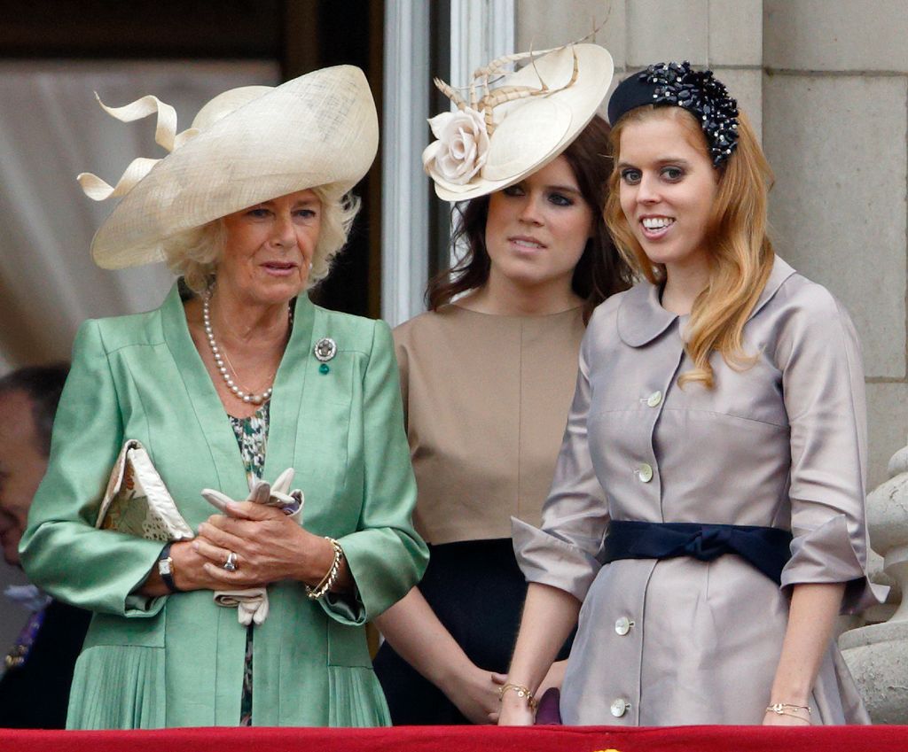 Princess Eugenie Princess Beatrice Queen Camilla balcony palace