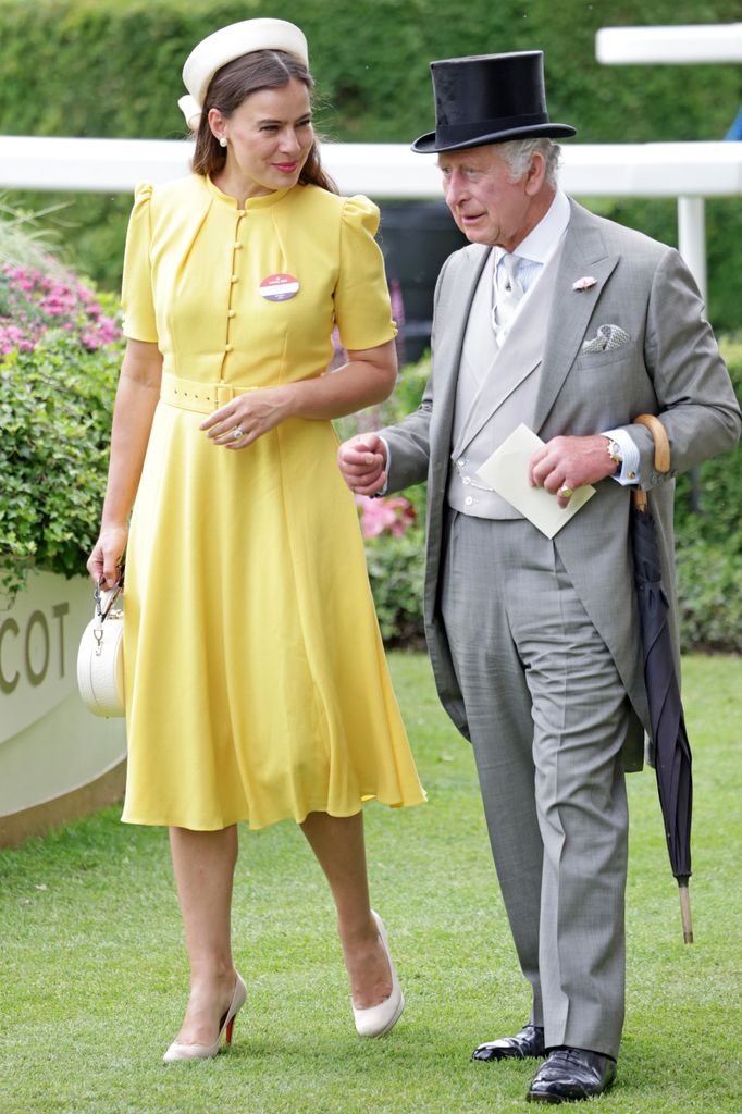 Sophie Winkleman in yellow dress and King Charles