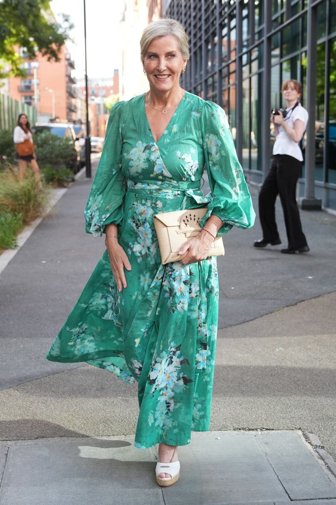The Duchess of Edinburgh on street in green dress
