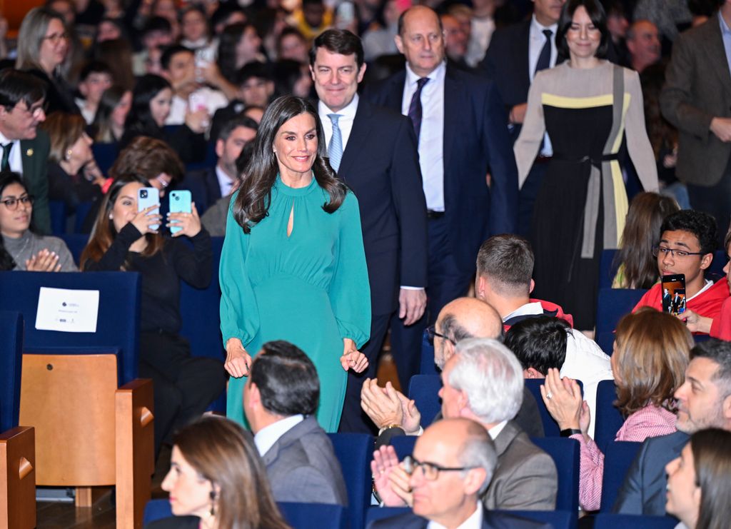 Queen Letizia of Spain walked to her seat 