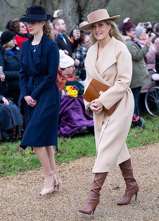 Lady Louise Windsor and The Countess of Wessex on Christmas Day 2022
