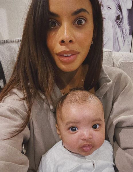 rochelle humes holding baby son