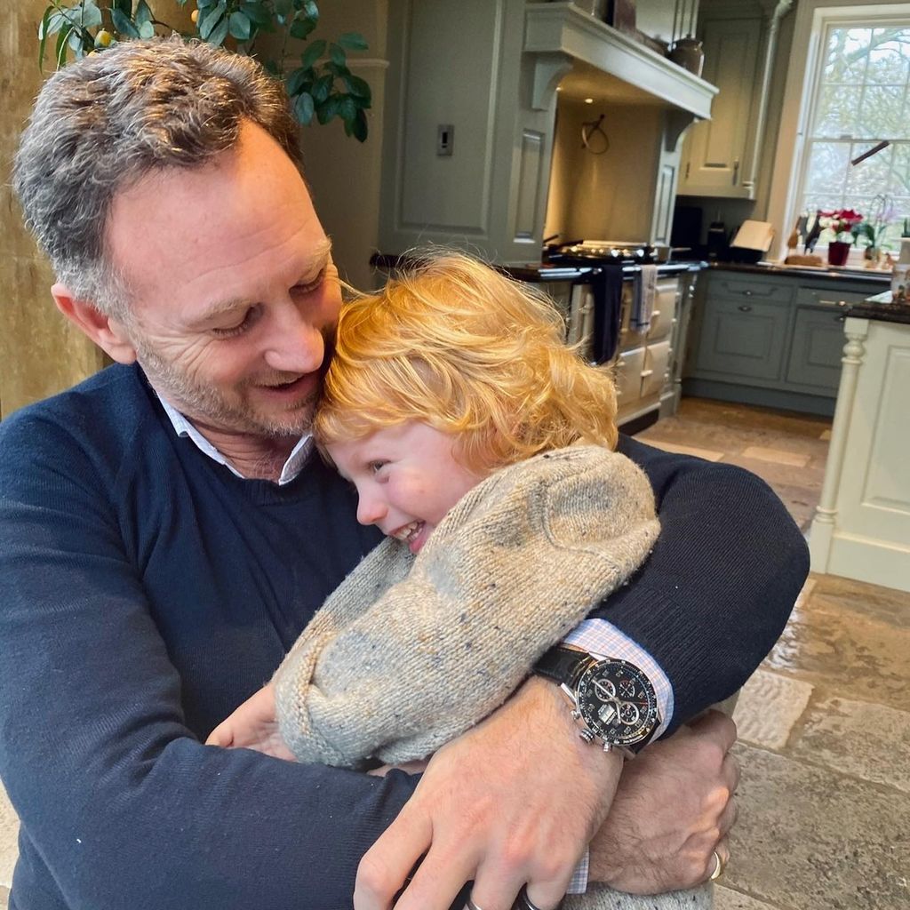 Monty hugging his dad 