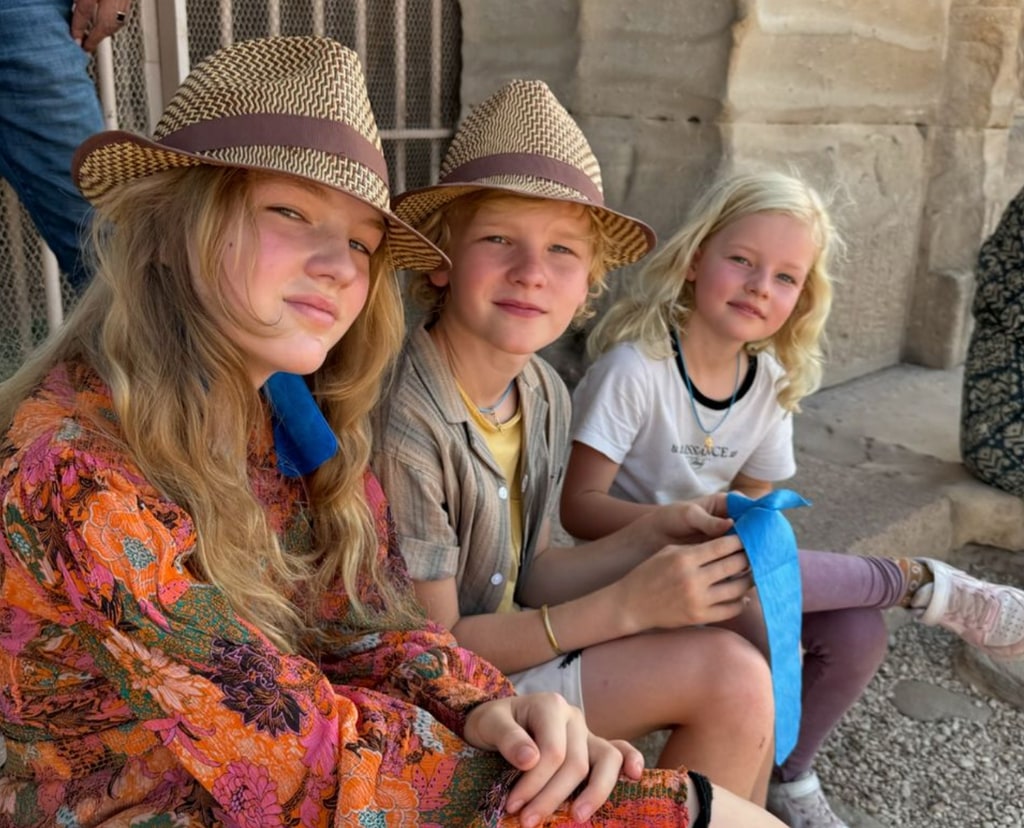 Photo shared by James Van Der Beek to Instagram June 2024 of his kids during a recent vacation to Egypt with his family
