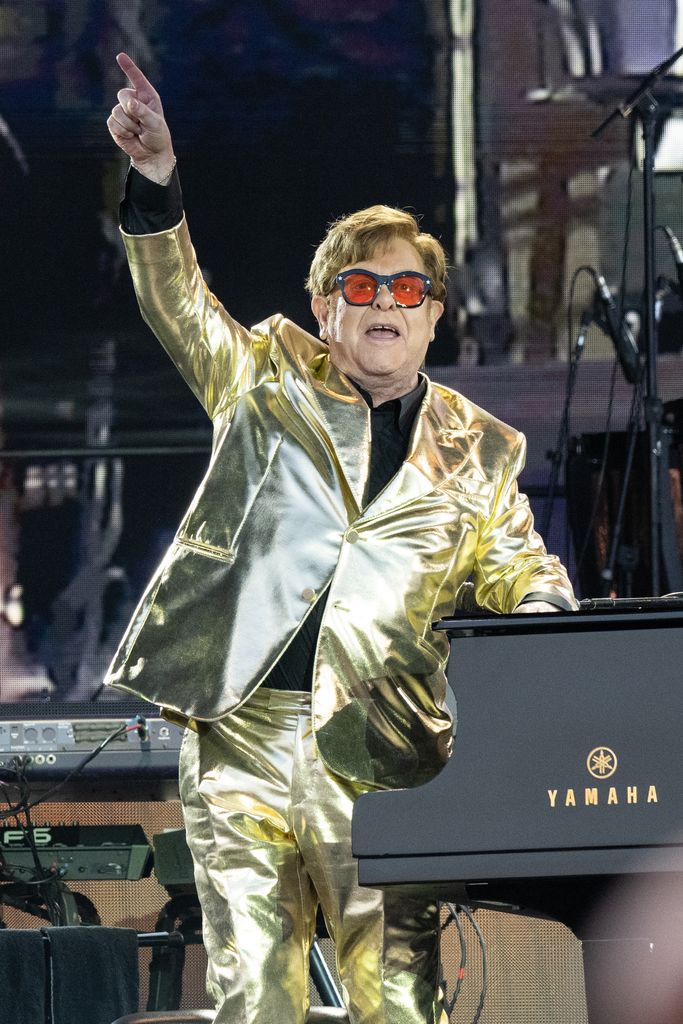 Sir Elton John performs on The Pyramid Stage 