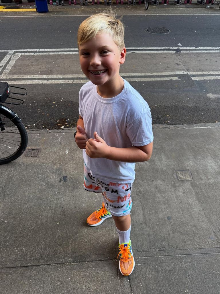 Pink and Carey Hart's son Jameson Hart poses for a photo on his first day of school, shared on Instagram