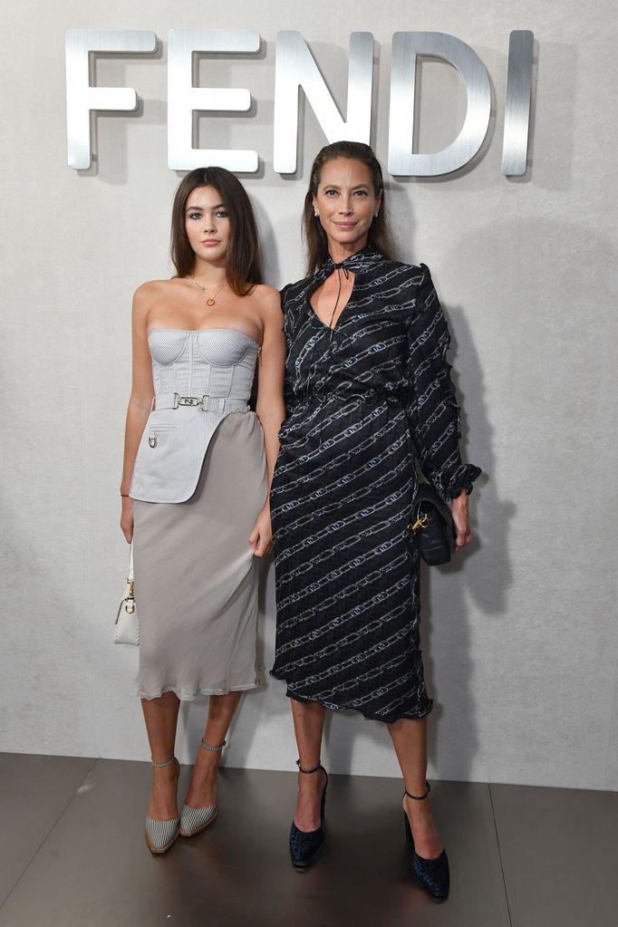 christy turlington and daughter grace burns fendi show 2022