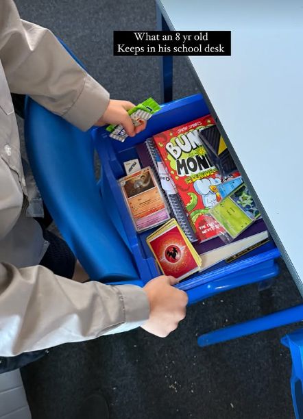 Wolfie's drawer was full of books and games