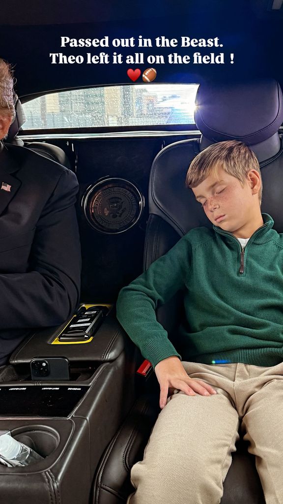 Theo fell asleep in the car