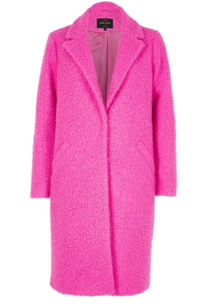 river island pink coat