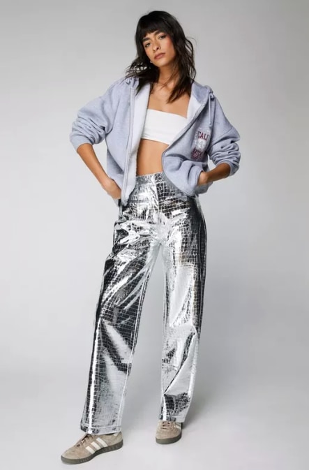 silver trousers