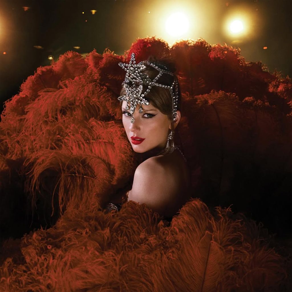 Taylor Swift poses for The Life of a Showgirl
