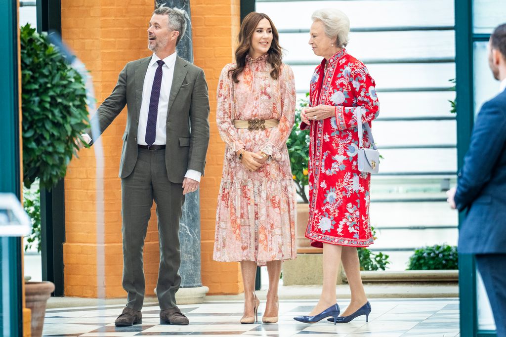 King Frederik X, Queen Mary and Princess Benedikte of Denmark during a reception for participants at the Olympic and Paralympic games