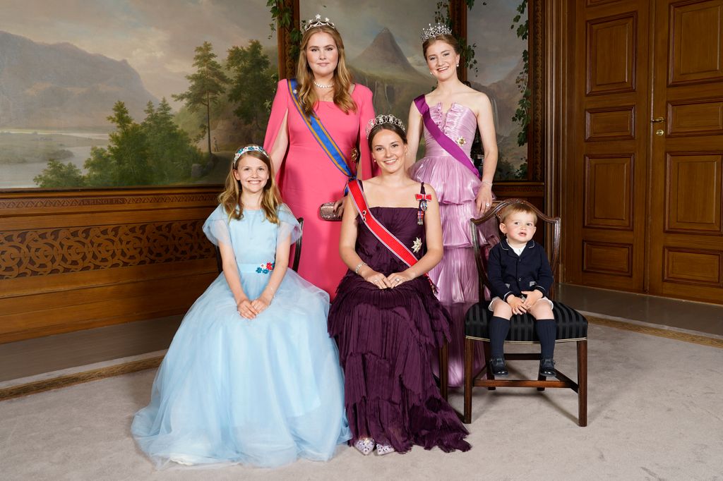 Princess Ingrid Alexandra with Princess Estelle, Prince Oscar, Princess Catharina-Amalia and Princess Elisabeth