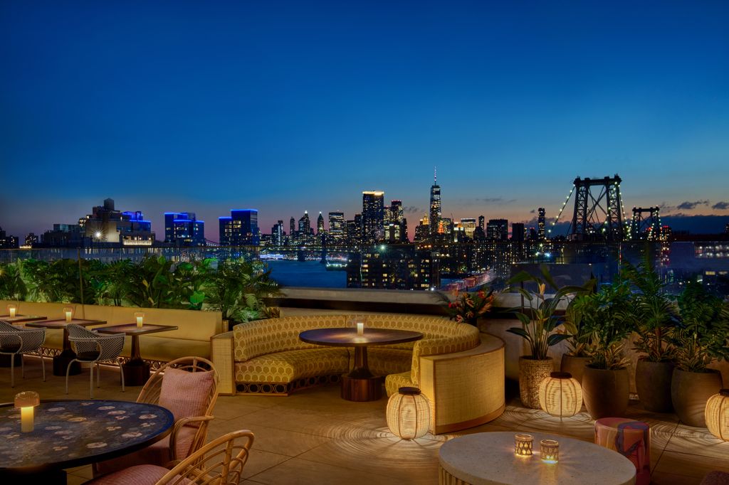 The roof terrace has breath-taking views across East River