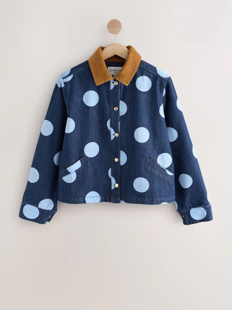 Blue Spot Collared Twill Jacket