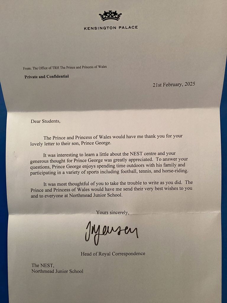 A letter from Kensington Palace
