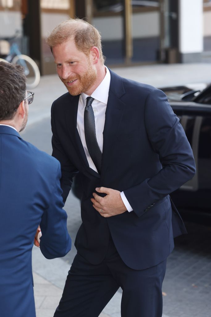 Harry was greeted upon arrival