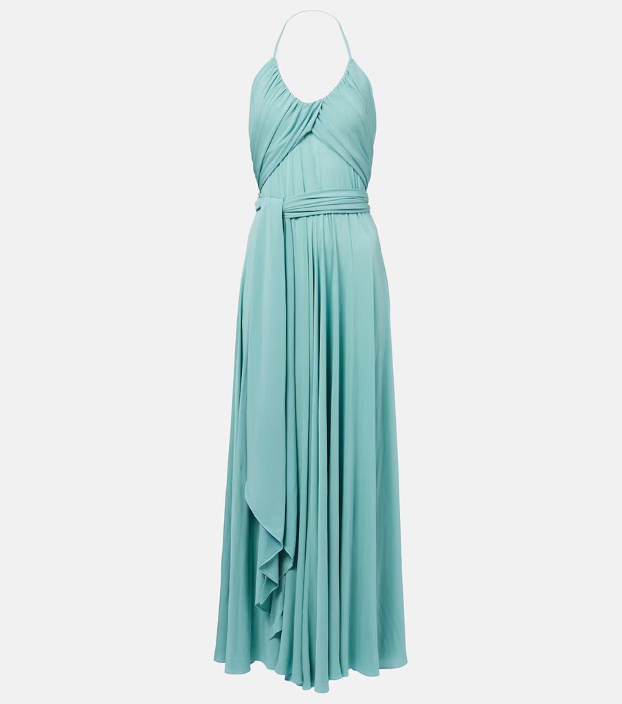Draped halterneck jersey maxi dress BY ALAIA
