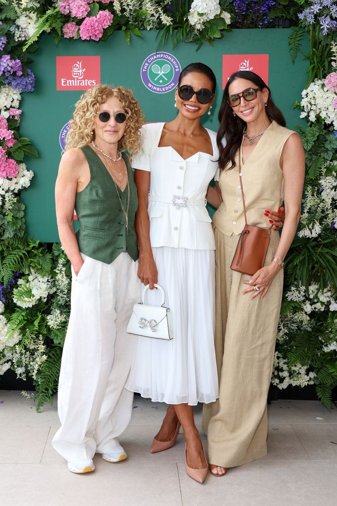 Kelly Hoppen with Emma Thyn and Lauren Silverman at Wimbledon