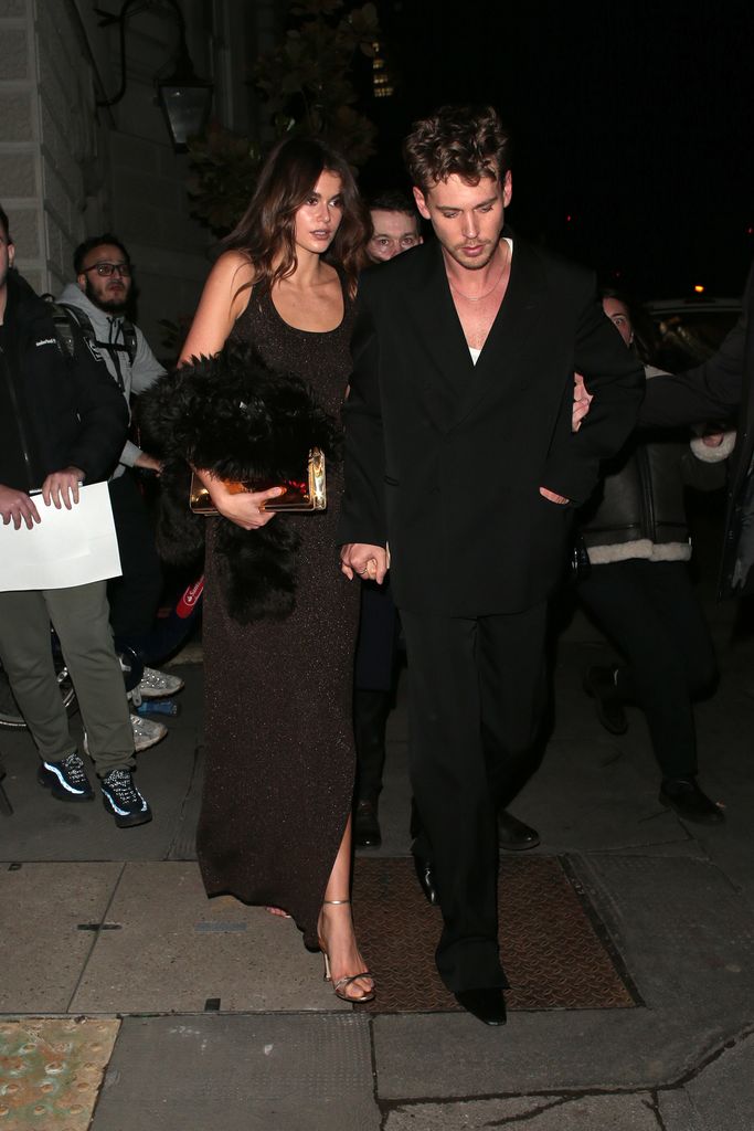 Kaia Gerber and Austin Butler seen attending Dune Part II - world film premiere afterparty on February 15, 2024 in London, England