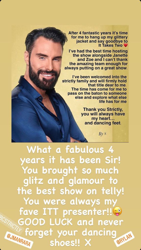Rylan Clark's statement for leaving It Takes Two