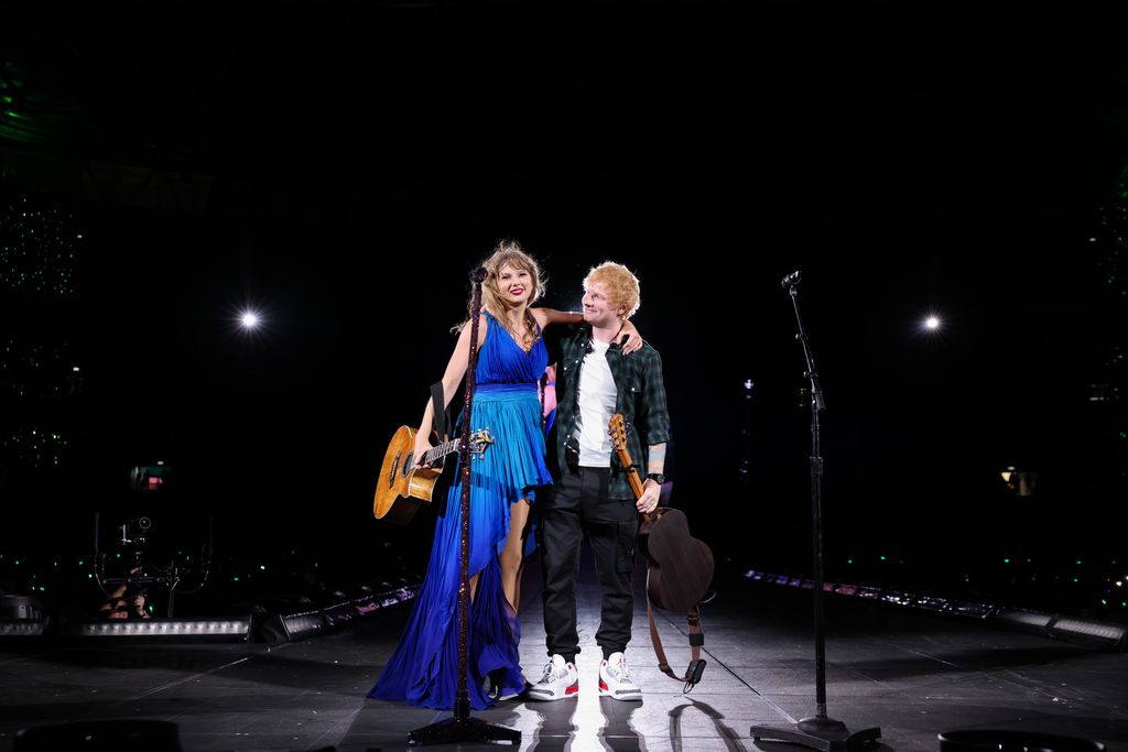 Taylor Swift and Ed Sheeran on stage at the Eras Tour