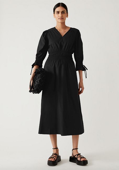 Marks & Spencer black midi dress