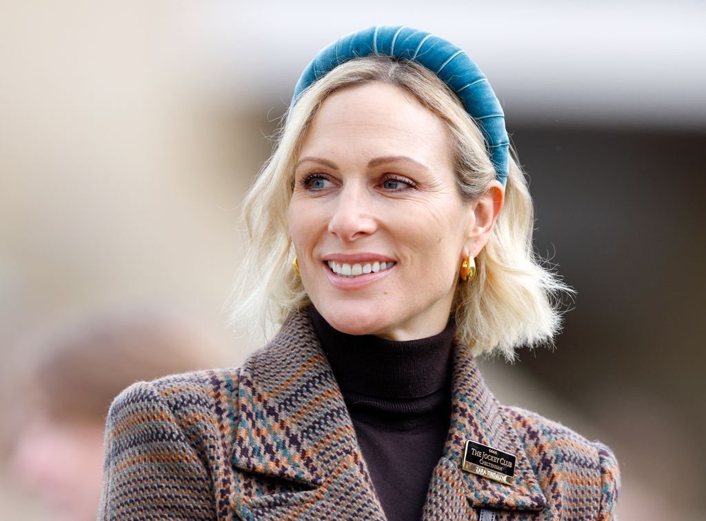 Zara Tindall attends the New Year's Day Racing Meet at Cheltenham Racecourse on January 1, 2026 in Cheltenham, England