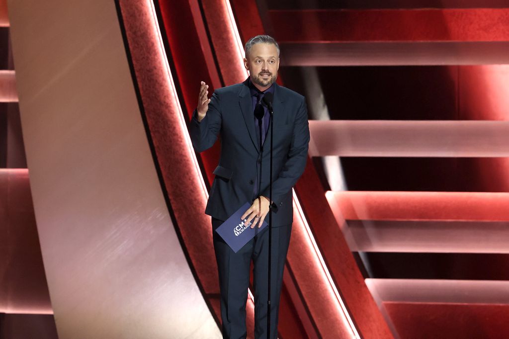 Nate Bargatze speaks onstage during the 57th Annual CMA Awards at Bridgestone Arena on November 08, 2023 in Nashville, Tennessee. (Photo by Terry Wyatt/Getty Images)