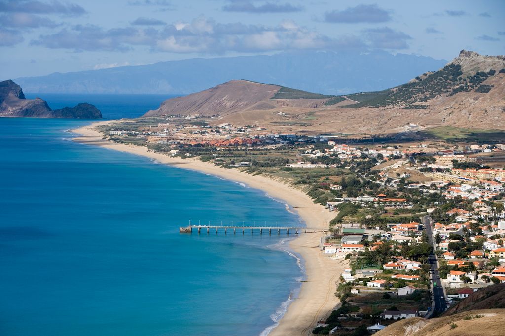 Vila Baleira and Porto Santo beach seen from Portela.