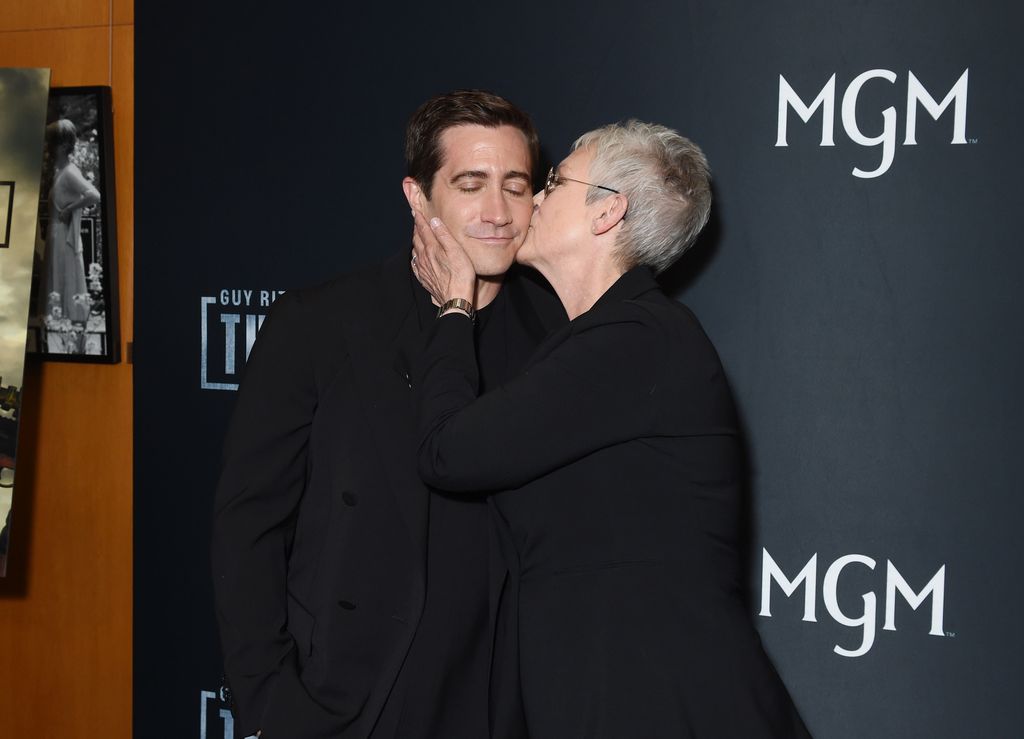 Jake Gyllenhaal and Jamie Lee Curtis at the premiere of "The Covenant" held at the Directors Guild of America on April 17, 2023 in Los Angeles, California