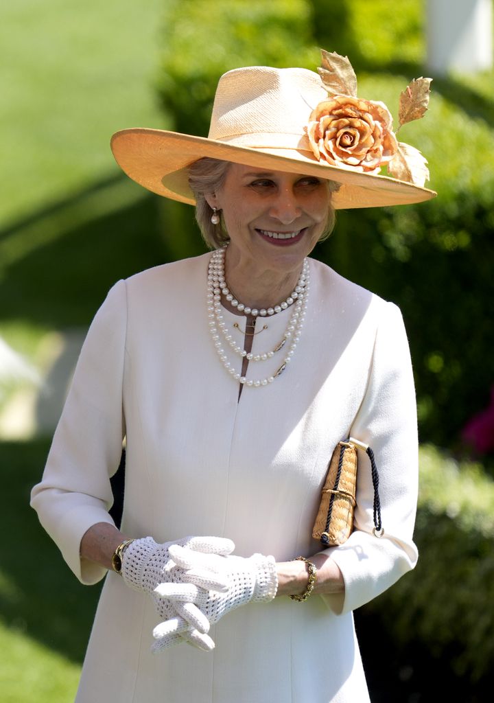 The Duchess of Gloucester in the parade ring before the first race on day two of Royal Ascot 
